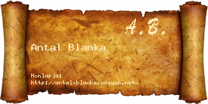 Antal Blanka névjegykártya