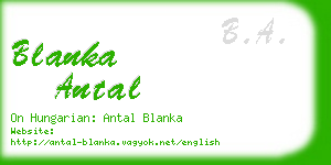 blanka antal business card